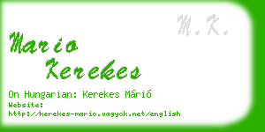 mario kerekes business card